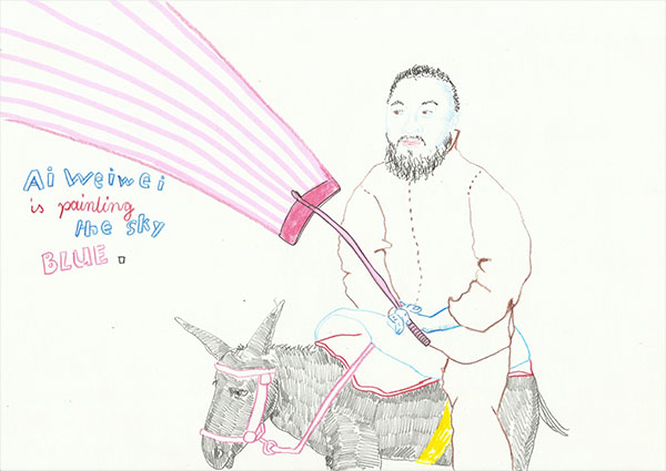 Ai Weiwei, drawing by Jay Rechsteiner