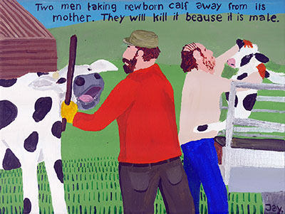 Bad Painting 63 by Jay Rechsteiner - milk cow, animal cruelty