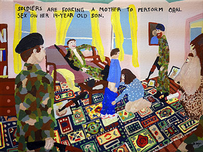 Bad Painting 107 by Jay Rechsteiner, rape during Bosnian war