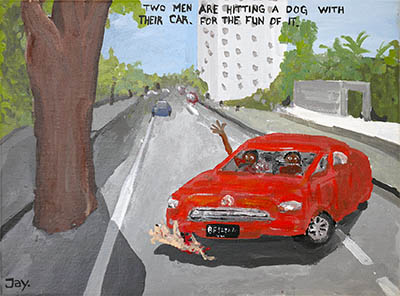 Bad Painting 125 by Jay Rechsteiner  Indonesia dog