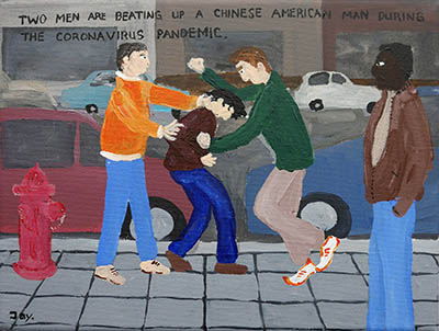 Bad Painting 142 by Jay Rechsteiner - Donald Trump racism Chinese virus Coronavirus