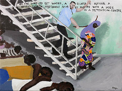 Bad Painting 151 by Jay Rechsteiner, Libya m al-Karareem detention center, refugees, human rights abuse, violation
