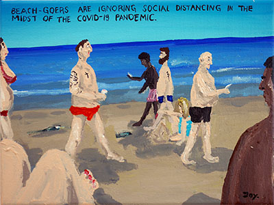 Bad Painting 156 by Jay Rechsteiner - no social distancing on margate breach 