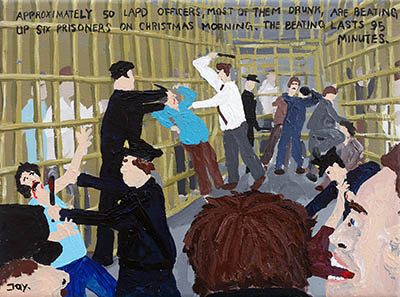 Bad Painting 157 by Jay Rechsteiner - police brutality, LAPD, Los Angeles Police Department, racism, black lives matter