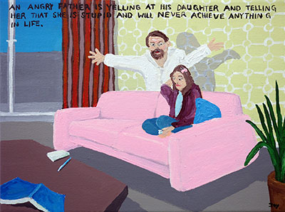 Bad Painting 164 by Jay Rechsteiner - abusive father, verbal abuse, daughter