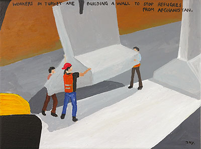 Bad Painting 222 by Jay Rechsteiner / Turkey building a wall to stop refugees from Afghanistan
