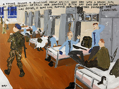 Bad Painting 243 by Jay Rechsteiner, Swiss Army locker room talk