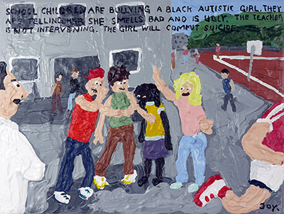 Bad Painting 250 by Jay Rechsteiner, bullying in school, girl commits suicide