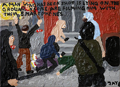 Bad Painting 251 by Jay Rechsteiner, riot, demonstration, protest, Rotterdam, the Hague