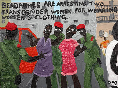 Bad Painting 254 by Jay Rechsteiner, transgender, Cameroon, gendarme, LGBTQ