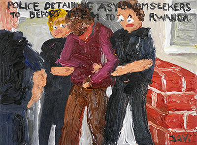 Bad Painting 359 by Jay Rechsteiner, asylum seeker detained in order to deport to Rwanda