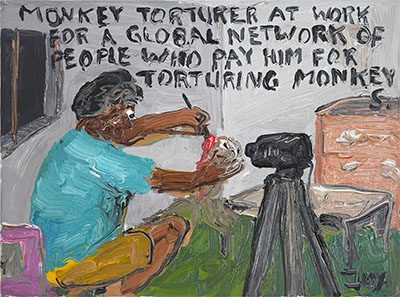 Bad Painting 367 by Rechsteiner / monkey torturer in Indonesia, Asep Yadi Nurul Hikmah