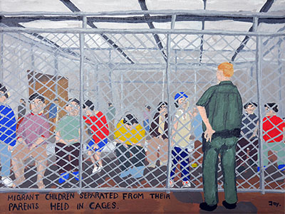 Bad Painting 88: migrant children kept in cages, USA