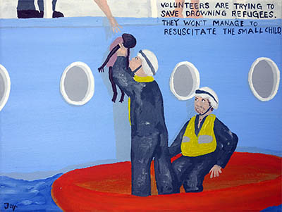 Bad Painting 92 by Jay Rechsteiner - saving refugees